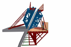 Einstellbare Schalflächen als Kletterschalung für verdrehte Wände